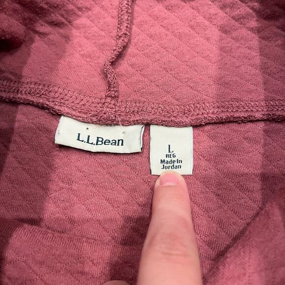 LL Bean Women's SoftLight Quilted Top Funnelneck Pullover Sz L Maroon - Picture 3 of 8